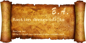 Bastien Annunciáta névjegykártya